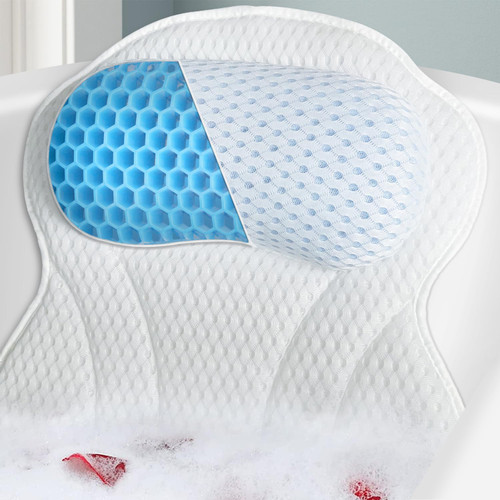 Bathtub Bath Pillows for Tub - Bath Tub Pillow Headrest with Ergonomic TPE, Bathtub Pillow for Neck & Back Support, Upgraded Bath Pillow with Strong Suction Cups & Hook Bathtub Accessories, Spa Gifts