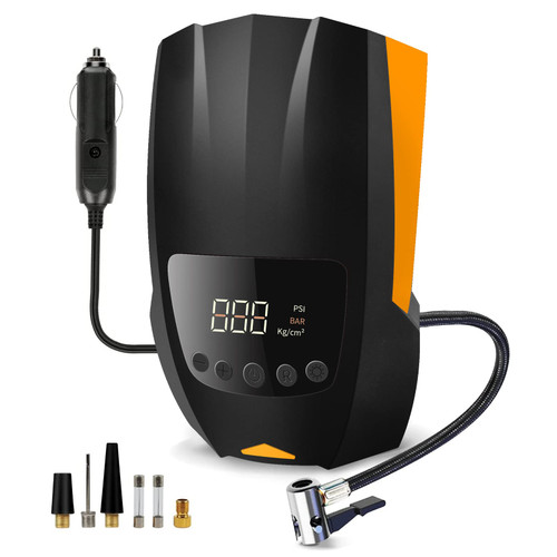 Rickwayy Tire Inflator Portable Air Compressor, 12V DC Air Pump for Car Tires, 150PSI Auto Portable Air Compressor with Emergency Light, Air Pump for Car, Motorcycle, Bicycle and Other Inflatables Rickwayy Tire Inflator Portable Air Compressor, 12V DC Air Pump for Car Tires, 150PSI Auto Portable Air Compressor with Emergency Light, Air Pump for Car, Motorcycle, Bicycle and Other Inflatables