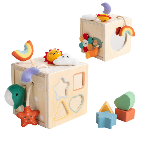 ?Twefex Pull String Activity Toy, Montessori Toys for Babies 6-12 Months, Wooden Activity Cube Baby Sensory Toys for 1 Year Old Boy Girl, Early Learning Baby Infant Toys 6 to 12 Months