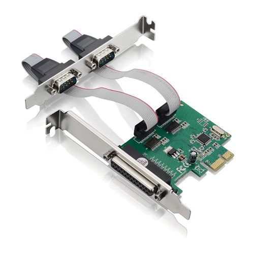 X-MEDIA XM-PEX-1P2S PCI-E Parallel Serial Combo Card, (1) Parallel, (2) Serial RS232 PCI Express (PCIe x1) Adapter Card - WCH382L Chipset - Supports ECP/EPP/SPP & 16C550 UART