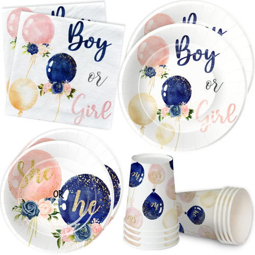 Xigejob Gender Reveal Party Supplies Tableware - Boy or Girl Gender Reveal Party Decorations Include Dinner Plates, Dessert Plates, Cups, Napkins, He Or She Gender Reveal Party Supplies | Serve 24 Xigejob Gender Reveal Party Supplies Tableware - Boy or Girl Gender Reveal Party Decorations Include Dinner Plates, Dessert Plates, Cups, Napkins, He Or She Gender Reveal Party Supplies | Serve 24