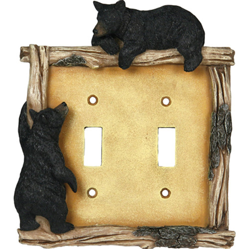 Rivers Edge Products 618 Bear Double Switch Electrical Cover Plate