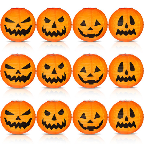 Retisee 12 Pcs 12 in Halloween Pumpkin Paper Lantern Orange Pumpkin Lantern Halloween Jack O Lantern Paper Lantern for Halloween Party Halloween Pumpkin Hanging Paper Lantern for Indoor Outdoor Decor Retisee 12 Pcs 12 in Halloween Pumpkin Paper Lantern Orange Pumpkin Lantern Halloween Jack O Lantern Paper Lantern for Halloween Party Halloween Pumpkin Hanging Paper Lantern for Indoor Outdoor Decor