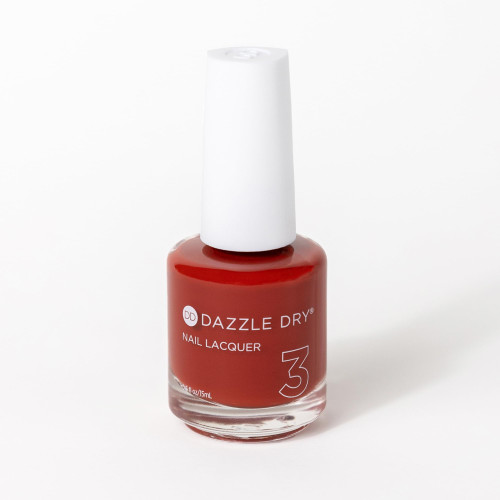 Dazzle Dry Nail Lacquer (Step 3) - Ember - A burnt red with subtle orange undertones. Full coverage shimmer. (0.5 fl oz)