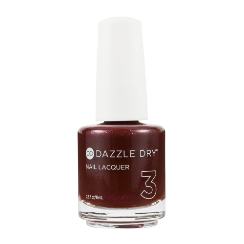 Dazzle Dry Nail Lacquer (Step 3) - Feisty - A dark, vampy red with subtle magenta shimmer. Full coverage cream. (0.5 fl oz)