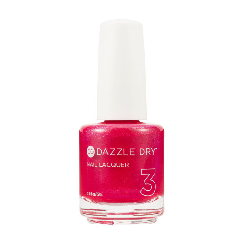 Dazzle Dry Nail Lacquer (Step 3) - Tiger Lily - A bright strawberry pink with blue-to-gold shimmer. Full coverage shimmer. (0.5 fl oz)