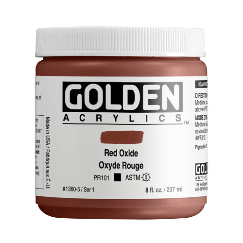 Golden Heavy Body Acrylic - Red Oxide 8oz jar