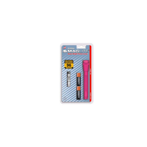 MagLite Mini 2-Cell AA Incandescent Flashlight, 14 Lumens, Hot Pink