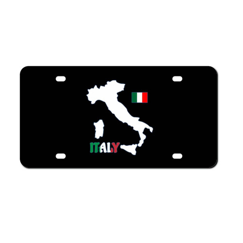 Italy Map Flag Car Front License Plate Aluminum Rust-Proof Plates Tag Decorative for Men Women