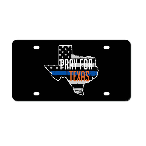 Pray for Texas Car Front License Plate Aluminum Rust-Proof Plates Tag Decorative for Men Women