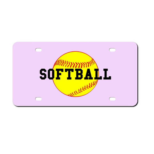Softball Car Front License Plate Aluminum Rust-Proof Plates Tag Decorative for Men Women