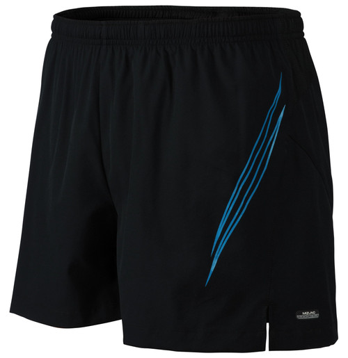 Mizuno Men's Mustang Running Short,Black/Imperial Blue,Large