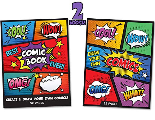 Blank Comic Books for Kids | Set of 2 | Create Your Own Comics and Cartoons with 5 Comic Templates | Fun Holiday Gift Blank Comic Books for Kids | Set of 2 | Create Your Own Comics and Cartoons with 5 Comic Templates | Fun Holiday Gift