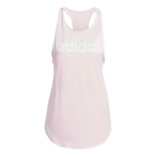 adidas Women's Essentials Loose Logo Tank Top, Clear Pink/White, X-Large