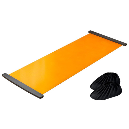 iayokocc Slide Board,Exercise Equipment for Low-Impact Indoor Home Workouts and Sports Training,Workout Board for Fitness Training with Shoe Booties(Orange)