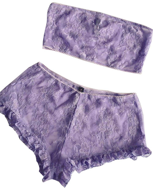 LIORAITIIN Women Sexy Lace Lingerie Nightwear Two Piece Babydoll Bra Panty Underwear Set (M, Purple) LIORAITIIN Women Sexy Lace Lingerie Nightwear Two Piece Babydoll Bra Panty Underwear Set (M, Purple)