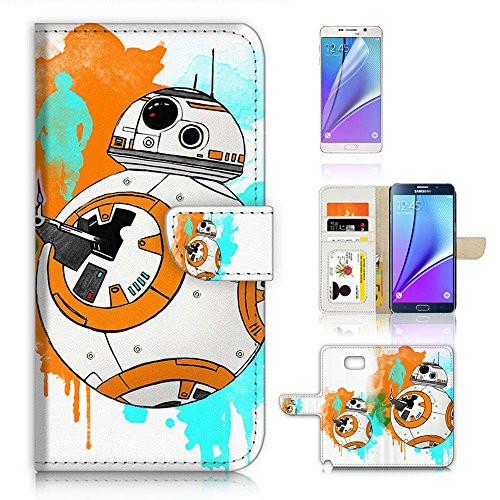 ( For Samsung Note 5 , Galaxy Note 5 ) Flip Wallet Case Cover & Screen Protector Bundle! A9366 Starwars BB8