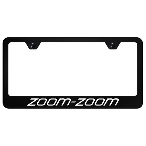 Au-TOMOTIVE GOLD, INC. Officially Licensed UV Print Logo on Black Polycarbonate License Plate Frame for Mazda Zoom-Zoom