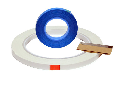 Open Reel Audio Leader Tape Kit Solid White 1/4" X 250 Ft with Splicing Tape for Maxell, RMGI, AMPEX, and ATR Tape TME PN ACLEADERKIT-A