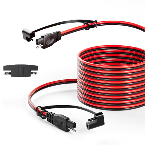 Voltset 30Feet SAE to SAE Extension Cable 16AWG SAE Quick Disconnect Connector Wire Harness for Solar Panel SAE Plug, Charging Adapter - 30FT(16AWG)