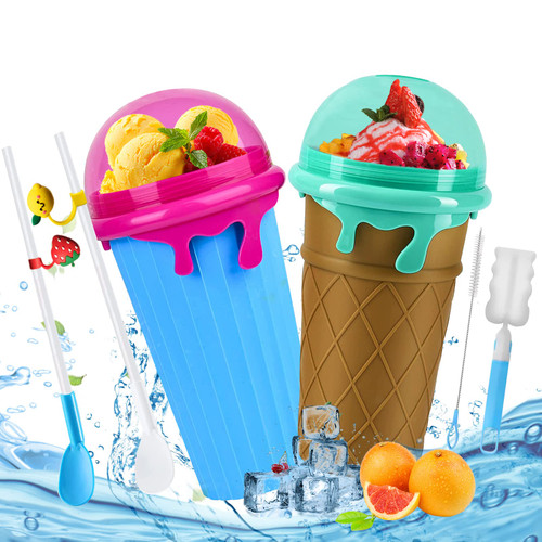 Slushie Maker Cup, TIKTOK Slushy Cup Magic Quick Frozen Smoothies Cup 2 Pack, 500ml Slushie Cup Homemade Milk Shake Ice Cream Maker Cooling Cup DIY for Family Slushie Maker Cup, TIKTOK Slushy Cup Magic Quick Frozen Smoothies Cup 2 Pack, 500ml Slushie Cup Homemade Milk Shake Ice Cream Maker Cooling Cup DIY for Family