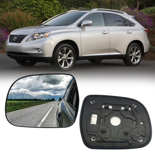 Driver Left Side Heated Mirror Glass Replecement for Lexus RX330 2004 2005 2006 RX350 2007 2008 RX400H 2006 2007 2008, Heated Side View Glass Replacement with Backing Plate (Driver Side)