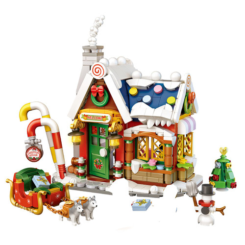 Oasiland Christmas House Building Toy Building Blocks Bricks Set Building Kit (788 Pieces)