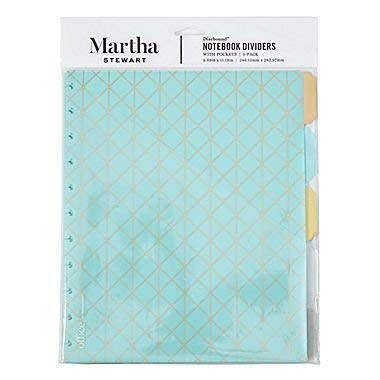 Martha Stewart Discbound Dividers with Pockets, Side-Tab Format, Blue (44912)