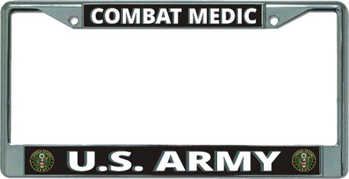 U.S. Army Combat Medic Chrome License Plate Frame