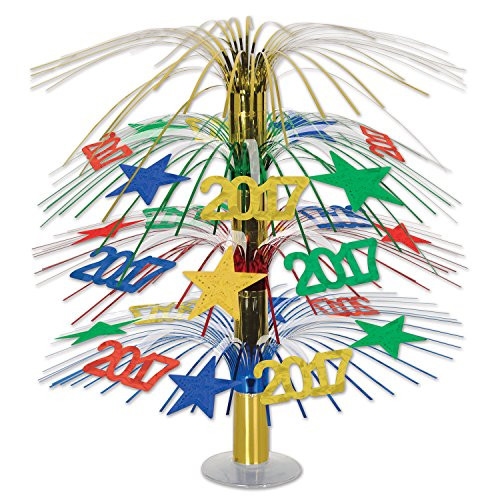 Beistle 50675-17 2 Pieces"2017" Cascade Centerpieces, 18", Multicolor
