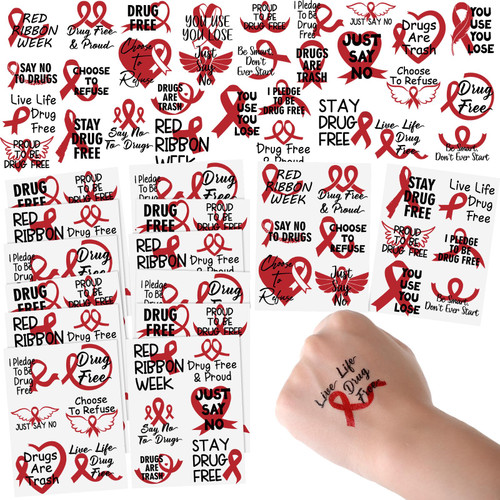 Jetec 700 Pcs Red Ribbon Week Tattoos Drug Free Stickers Set, Include 200 Pcs Red Ribbon Awareness Tattoos Temporary Tattoo 500 Pcs Say No to Drugs Sticker for School Event Anti Drug Campaign Support Jetec 700 Pcs Red Ribbon Week Tattoos Drug Free Stickers Set, Include 200 Pcs Red Ribbon Awareness Tattoos Temporary Tattoo 500 Pcs Say No to Drugs Sticker for School Event Anti Drug Campaign Support