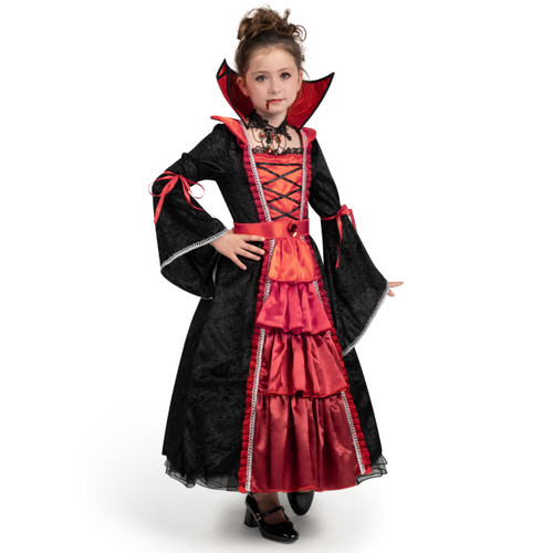 Spooktacular Creations Girls Vampire Costume, Gothic Vampire Costume for Girls Halloween Dress up, Role-Playing and Costume parties-M Spooktacular Creations Girls Vampire Costume, Gothic Vampire Costume for Girls Halloween Dress up, Role-Playing and Costume parties-M