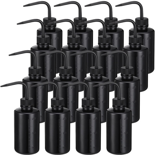 18 Pcs Tattoo Wash Bottle Plastic Squeeze Bottle 250 ml Squirt Bottle Bulk Lash Water Bottle with Narrow Mouth Scale Labels Lab Wash Bottles Cleaning Water Tools, Plant Irrigation (Black) 18 Pcs Tattoo Wash Bottle Plastic Squeeze Bottle 250 ml Squirt Bottle Bulk Lash Water Bottle with Narrow Mouth Scale Labels Lab Wash Bottles Cleaning Water Tools, Plant Irrigation (Black)