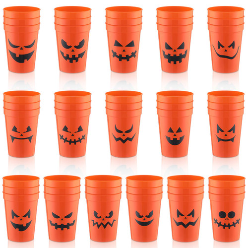 Yaomiao 48 Pcs Halloween Cups 12 Oz Pumpkin Design Plastic Cups Halloween Party Cups Stadium Cups for Halloween Parties, Halloween Party Favors, Halloween Decoration, Trick or Treat Supplies (Orange) Yaomiao 48 Pcs Halloween Cups 12 Oz Pumpkin Design Plastic Cups Halloween Party Cups Stadium Cups for Halloween Parties, Halloween Party Favors, Halloween Decoration, Trick or Treat Supplies (Orange)