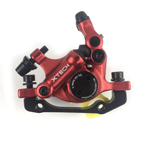 catazer MTB Road HB-100 MTB Road Line Pulling Hydraulic Disc Brake Calipers Front & Rear Mountain Bike Disc Brake E-Bike Disc Brake (1 Pcs Red Front)