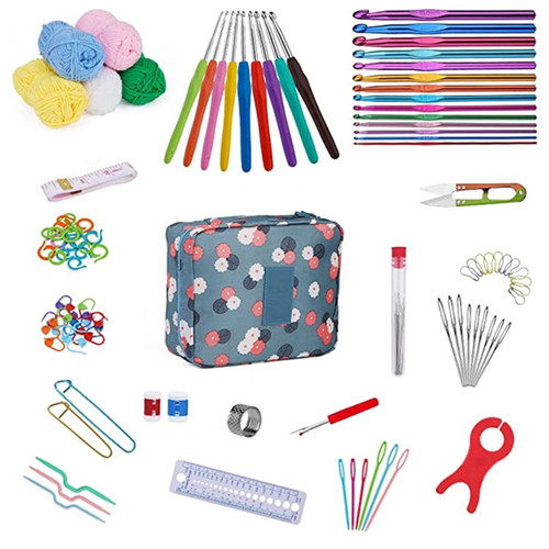 107Pieces Crochet Hooks Set Beginner Crochet Hooks Kits With Case Ergonomic Crochet Hook Crochet Needle Weave Yarn Kits Crochet Hook Kits For Adults Crochet Hook Kits Sets With Case