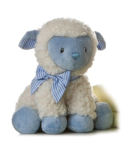 Aurora World Plush Blue Baby Boy Lamb, 9"