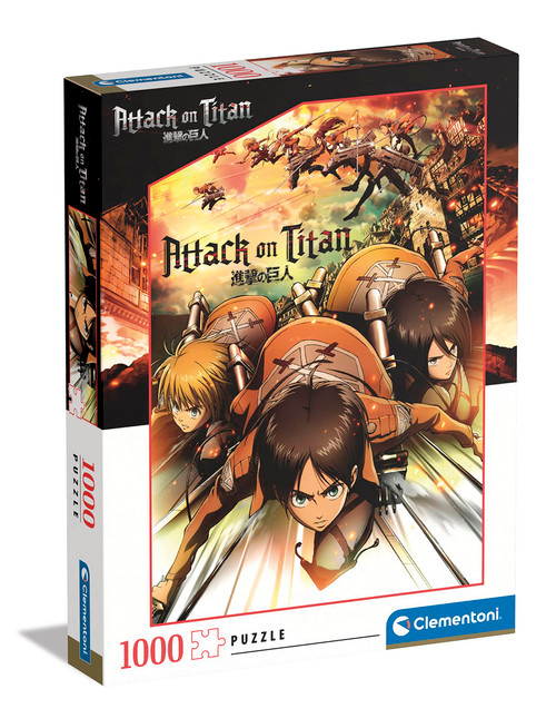 Clementoni - Attack On Titan Titan-1000 Adult Pieces, Anime Jigsaw Puzzle, Made in Italy, Multicoloured, 39727 Clementoni - Attack On Titan Titan-1000 Adult Pieces, Anime Jigsaw Puzzle, Made in Italy, Multicoloured, 39727