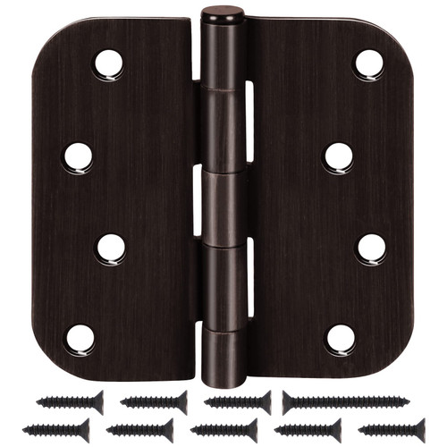 18 Pack 4"Interior Door Hinges Oil Rubbed Bronze Door Hinges 4-Inch Standard Exterior Door Hinges 4 x 4 Inch Standard Round Corners Iron Material Heavy Duty Gate House Home Entry Front Doors Outdoor