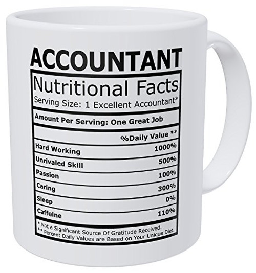 Wampumtuk Accountant CPA Nutritional Facts Funny Coffee Mug 11 Ounces Inspirational And Motivational Wampumtuk Accountant CPA Nutritional Facts Funny Coffee Mug 11 Ounces Inspirational And Motivational