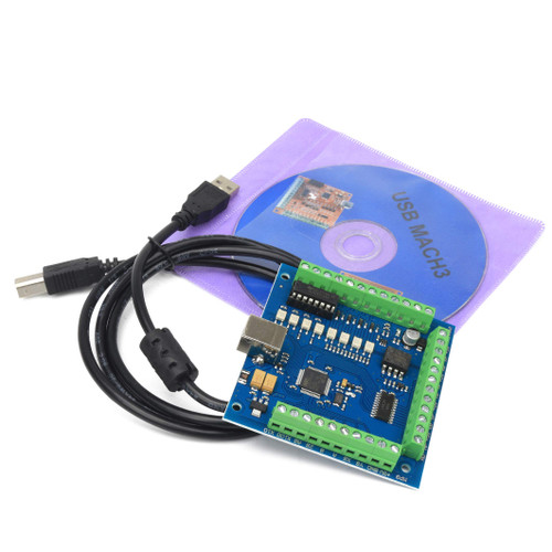 CNCTOPBAOS 4 Axis USB Mach3 Controller Board,Blue 4-axis Linkage MACH3 Motion Control Card,CNC Stepper Motor Driver Controller Breakout Board 4-Inputs for CNC Router Milling Engraving Machine