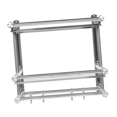Cabilock Storage Rack Stainless Steel Shelving Wall Mounted Hanging Towel Rack for Bathroom Stainless Shelf Towel Holder Storage Shelf Shower Corner Stainless Steel Towel Rack Towel Shelf