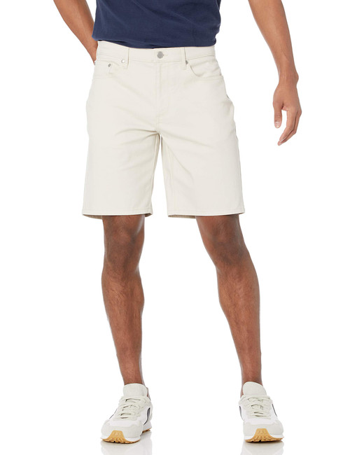 Amazon Essentials Men's Straight-Fit 9" Inseam Stretch 5-Pocket Short, Stone, 38