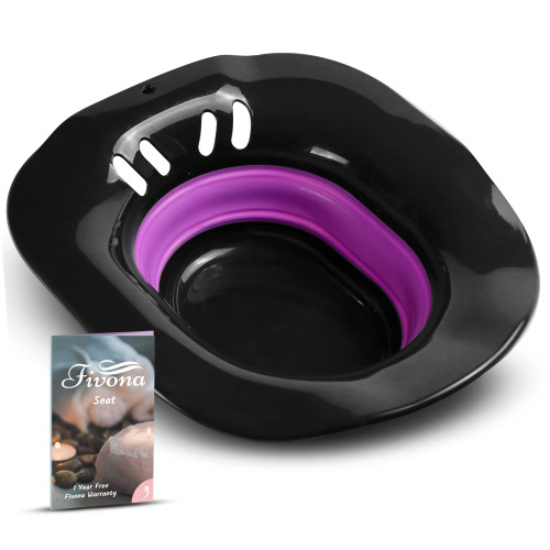 Fivona Foldable Sitz Bath Yoni Steam Seat for V Steaming and Sitz Bath Soaking - Special Black Line Over the Toilet Home Perineal Spa for Postpartum and Hemorrhoids Care Fivona Foldable Sitz Bath Yoni Steam Seat for V Steaming and Sitz Bath Soaking - Special Black Line Over the Toilet Home Perineal Spa for Postpartum and Hemorrhoids Care
