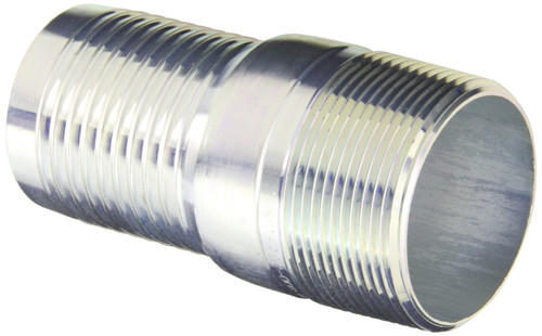 Dixon Valve STC30 Plated Steel Shank/Water Fitting, King Combination Nipple, 2-1/2" NPT Male x 2-1/2" Hose ID Barbed