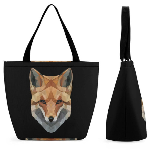 Fox Illustration Women's Tote Bags Large Handbags Casual Shoulder Bag For Shopping Outdoor Activity