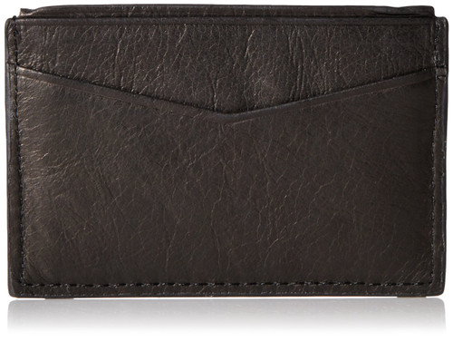 Fossil Men's Card Case Wallet, Ingram-Black, One Size