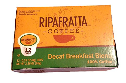 Ripafratta DECAF Breakfast Blend Coffee - 12 cups (Pack of 2) for Keurig Brewer