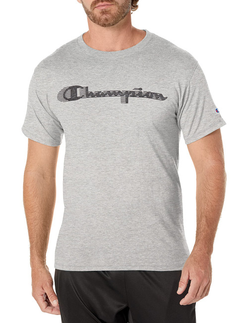 Champion mens Classic T-shirt, Graphic Script T Shirt, Oxford Gray-586eaa, XX-Large US