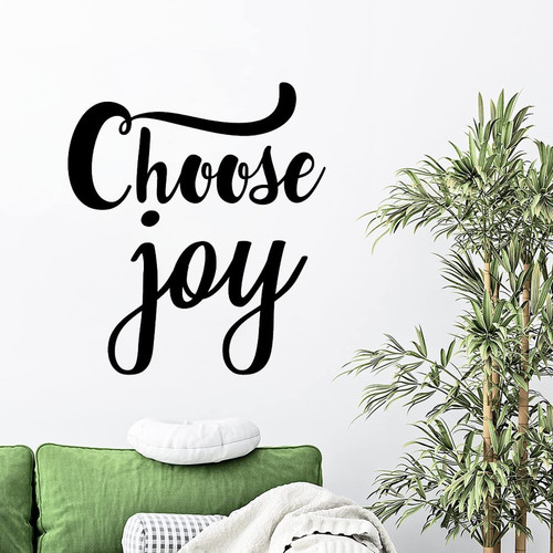 Vinyl Wall Decal Choose Joy Wall Decor Vinyl Decals Inspirational Quote Bible Motto Nursery Removable Wall Decal for Kids Room Bedroom Decor 24in Birthday Gift to Home Wall Decor